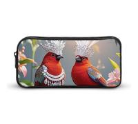 HETVBNS Couple Little Bird Pencil Case Large Capacity Zipper Pouch, Durable Pencil Box Organizer, Portable Small Cosmetic Bag for Office, Travel