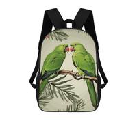 HETVBNS Couple Parrots Olive Backpack for Women Men, Durable 600D Polyester Bookbag with Large Capacity, Lightweight 17 Inch Laptop Backpack Minimalism Casual Daypack for Work, Travel