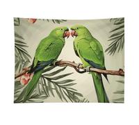 HETVBNS Couple Parrots Olive Tapestry Wall Hanging - 30"x40" Aesthetic Tapestries Soft Polyester Wall Art Decor Large Tapestry for Bedroom Living Room Dorm Backdrop, Hanging Kit Included