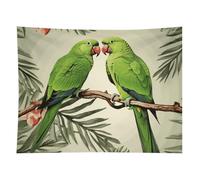 HETVBNS Couple Parrots Olive Tapestry Wall Hanging - 60"x80" Aesthetic Tapestries Soft Polyester Wall Art Decor Large Tapestry for Bedroom Living Room Dorm Backdrop, Hanging Kit Included