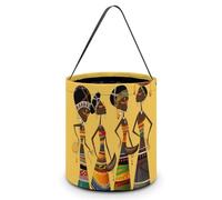 HETVBNS Creative African Culture Candy Bag Halloween Trick Or Treat Bucket 7.9x8.3in, Reusable Gift Bags for Party Holiday Wedding