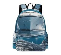 HETVBNS Cruise Ship Ocean Killer Whale Backpack for Men Women, Durable Oxford Cloth Laptop Backpack, Lightweight Minimalism Bookbag for Work, Travel