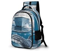 HETVBNS Cruise Ship Ocean Killer Whale Backpack with Multiple Pockets, Large Capacity Laptop Backpack Unisex Durable Daypack for Travel, Work