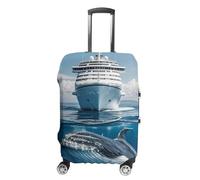 HETVBNS Cruise Ship Ocean Killer Whale Luggage Cover, Elastic Luggage Protector Fits 19-32in Suitcases, Washable & Anti-Scratch Suitcase Cover for Men Women, style, M, Classic