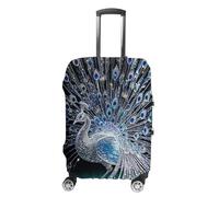 HETVBNS Crystal Peacock Luggage Cover, Elastic Luggage Protector Fits 19-32in Suitcases, Washable & Anti-Scratch Suitcase Cover for Men Women, style, M, Classic