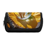 HETVBNS Crystal Tiger Pencil Case Extra Large, Double Layer Pencil Pouch with Zipper, Portable Cosmetic Bags for Travel, Office Stationery Organizer for Women Men