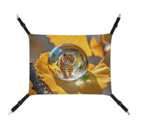 HETVBNS Crystal Tiger Pet Hammock for Cats & Dogs, Soft Breathable Canvas Hanging Hammock with Adjustable Straps, Comfortable & Durable Hanging Bed for Small to Medium Pets