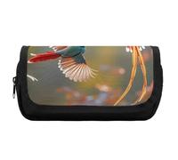 HETVBNS Cuckoo Couple Pencil Case Extra Large, Double Layer Pencil Pouch with Zipper, Portable Cosmetic Bags for Travel, Office Stationery Organizer for Women Men