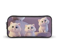 HETVBNS Cute And Adorable Cat Pencil Case Large Capacity Zipper Pouch, Durable Pencil Box Organizer, Portable Small Cosmetic Bag for Office, Travel