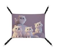 HETVBNS Cute and Adorable Cat Pet Hammock for Cats & Dogs, Soft Breathable Canvas Hanging Hammock with Adjustable Straps, Comfortable & Durable Hanging Bed for Small to Medium Pets