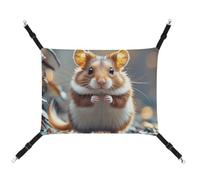 HETVBNS Cute and Weird Hamster Pet Hammock for Cats & Dogs, Soft Breathable Canvas Hanging Hammock with Adjustable Straps, Comfortable & Durable Hanging Bed for Small to Medium Pets