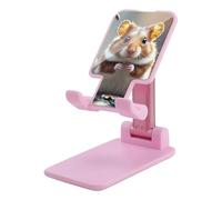 HETVBNS Cute and Weird Hamster Phone Stand for Desk - Adjustable & Foldable Tablet Stand Portable Cell Phone Stand Holder Compatible with 4-13" Smartphones, Tablets