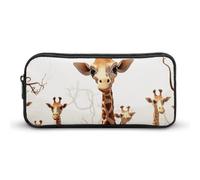 HETVBNS Cute Cartoon Funny Giraffes Pencil Case Large Capacity, Durable Pencil Pouch Portable Small Cosmetic Bag with Metal Zipper, Simple Makeup Pouch Aesthetic Toiletry Bag for Travel Office