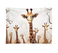 HETVBNS Cute Cartoon Funny Giraffes Tapestry Wall Hanging - 30"x40" Aesthetic Tapestries Soft Polyester Wall Art Decor Large Tapestry for Bedroom Living Room Dorm Backdrop, Hanging Kit Included