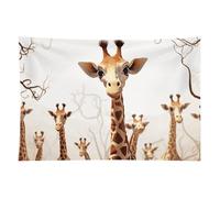 HETVBNS Cute Cartoon Funny Giraffes Tapestry Wall Hanging - 40"x60" Aesthetic Tapestries Soft Polyester Wall Art Decor Large Tapestry for Bedroom Living Room Dorm Backdrop, Hanging Kit Included