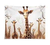 HETVBNS Cute Cartoon Funny Giraffes Tapestry Wall Hanging - 50"x60" Aesthetic Tapestries Soft Polyester Wall Art Decor Large Tapestry for Bedroom Living Room Dorm Backdrop, Hanging Kit Included