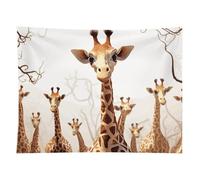 HETVBNS Cute Cartoon Funny Giraffes Tapestry Wall Hanging - 60"x80" Aesthetic Tapestries Soft Polyester Wall Art Decor Large Tapestry for Bedroom Living Room Dorm Backdrop, Hanging Kit Included