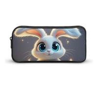 HETVBNS Cute Cartoon Rabbit Pencil Case Large Capacity Zipper Pouch, Durable Pencil Box Organizer, Portable Small Cosmetic Bag for Office, Travel