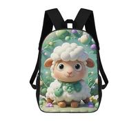 HETVBNS Cute Cartoon Sheep Backpack for Women Men, Durable 600D Polyester Bookbag with Large Capacity, Lightweight 17 Inch Laptop Backpack Minimalism Casual Daypack for Work, Travel