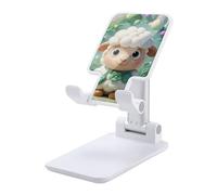 HETVBNS Cute Cartoon Sheep Phone Stand for Desk - Adjustable & Foldable Tablet Stand Portable Cell Phone Stand Holder Compatible with 4-13" Smartphones, Tablets