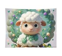 HETVBNS Cute Cartoon Sheep Tapestry Wall Hanging - 60"x80" Aesthetic Tapestries Soft Polyester Wall Art Decor Large Tapestry for Bedroom Living Room Dorm Backdrop, Hanging Kit Included