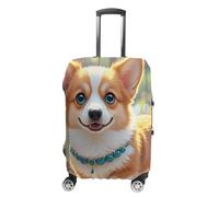 HETVBNS Cute Corgi Dog Illustration Luggage Cover, Elastic Luggage Protector Fits 19-32in Suitcases, Washable & Anti-Scratch Suitcase Cover for Men Women, style, XL, Classic