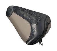 HETVBNS Cute Cowboy Black Hat Western Boots Bike Seat Cover Waterproof Oxford Fabric, Universal Adjustable Bicycle Saddle Cover with Drawstring Easy Install Protective Rain Dust Covers for Women Men