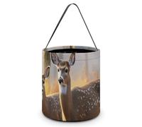 HETVBNS Cute Deers Candy Bag Halloween Trick Or Treat Bucket 7.9x8.3in, Reusable Gift Bags for Party Holiday Wedding