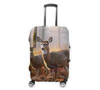 HETVBNS Cute Deers Luggage Cover, Elastic Luggage Protector Fits 19-32in Suitcases, Washable & Anti-Scratch Suitcase Cover for Men Women, style, Small, Classic