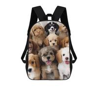 HETVBNS Cute Dogs Backpack for Women Men, Durable 600D Polyester Bookbag with Large Capacity, Lightweight 17 Inch Laptop Backpack Minimalism Casual Daypack for Work, Travel