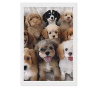 HETVBNS Cute Dogs Diamond Painting Kits for Adults, Full Round Drill DIY Diamond Art for Beginners, 5D Gem Art and Crafts for Home Wall Decor 8"x12"