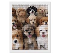 HETVBNS Cute Dogs Diamond Painting Kits for Adults, Full Round Drill DIY Diamond Art for Beginners, 5D Gem Art and Crafts for Home Wall Decor 16"x20"