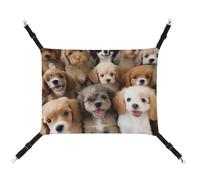 HETVBNS Cute Dogs Pet Hammock for Cats & Dogs, Soft Breathable Canvas Hanging Hammock with Adjustable Straps, Comfortable & Durable Hanging Bed for Small to Medium Pets