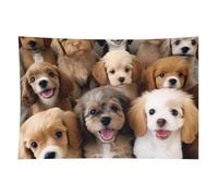 HETVBNS Cute Dogs Tapestry Wall Hanging - 60"x90" Aesthetic Tapestries Soft Polyester Wall Art Decor Large Tapestry for Bedroom Living Room Dorm Backdrop, Hanging Kit Included