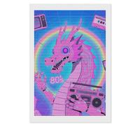 HETVBNS Cute Dragon Print Diamond Painting Kits for Adults, Full Round Drill DIY Diamond Art for Beginners, 5D Gem Art and Crafts for Home Wall Decor 8"x12"