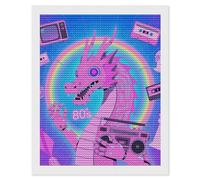 HETVBNS Cute Dragon Print Diamond Painting Kits for Adults, Full Round Drill DIY Diamond Art for Beginners, 5D Gem Art and Crafts for Home Wall Decor 16"x20"