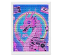 HETVBNS Cute Dragon Print Diamond Painting Kits for Adults, Full Round Drill DIY Diamond Art for Beginners, 5D Gem Art and Crafts for Home Wall Decor 12"x16"