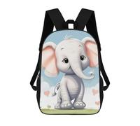 HETVBNS Cute Elephant Backpack for Women Men, Durable 600D Polyester Bookbag with Large Capacity, Lightweight 17 Inch Laptop Backpack Minimalism Casual Daypack for Work, Travel