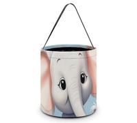 HETVBNS Cute Elephant Candy Bag Halloween Trick Or Treat Bucket 7.9x8.3in, Reusable Gift Bags for Party Holiday Wedding