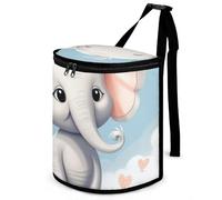HETVBNS Cute Elephant Car Trash Can with Lid, Leakproof Hanging Automotive Trash Bin, Waterproof Garbage Storage Bag for Vehicles, RV, Bathroom, Office
