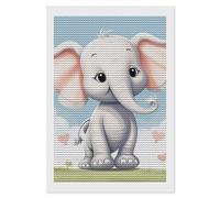 HETVBNS Cute Elephant Diamond Painting Kits for Adults, Full Round Drill DIY Diamond Art for Beginners, 5D Gem Art and Crafts for Home Wall Decor 8"x12"