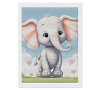 HETVBNS Cute Elephant Diamond Painting Kits for Adults, Full Round Drill DIY Diamond Art for Beginners, 5D Gem Art and Crafts for Home Wall Decor 12"x16"