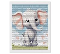 HETVBNS Cute Elephant Diamond Painting Kits for Adults, Full Round Drill DIY Diamond Art for Beginners, 5D Gem Art and Crafts for Home Wall Decor 16"x20"