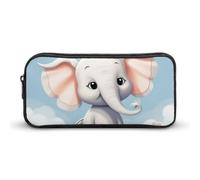 HETVBNS Cute Elephant Pencil Case Large Capacity Zipper Pouch, Durable Pencil Box Organizer, Portable Small Cosmetic Bag for Office, Travel