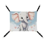 HETVBNS Cute Elephant Pet Hammock for Cats & Dogs, Soft Breathable Canvas Hanging Hammock with Adjustable Straps, Comfortable & Durable Hanging Bed for Small to Medium Pets