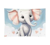 HETVBNS Cute Elephant Tapestry Wall Hanging - 40"x60" Aesthetic Tapestries Soft Polyester Wall Art Decor Large Tapestry for Bedroom Living Room Dorm Backdrop, Hanging Kit Included