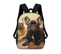 HETVBNS Cute French Bulldog Graphics Backpack for Women Men, Durable 600D Polyester Bookbag with Large Capacity, Lightweight 17 Inch Laptop Backpack Minimalism Casual Daypack for Work, Travel