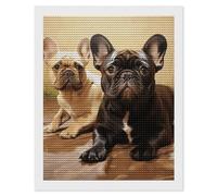 HETVBNS Cute French Bulldog Graphics Diamond Painting Kits for Adults, Full Round Drill DIY Diamond Art for Beginners, 5D Gem Art and Crafts for Home Wall Decor 16"x20"