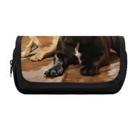 HETVBNS Cute French Bulldog Graphics Pencil Case Extra Large, Double Layer Pencil Pouch with Zipper, Portable Cosmetic Bags for Travel, Office Stationery Organizer for Women Men