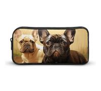 HETVBNS Cute French Bulldog Graphics Pencil Case Large Capacity Zipper Pouch, Durable Pencil Box Organizer, Portable Small Cosmetic Bag for Office, Travel